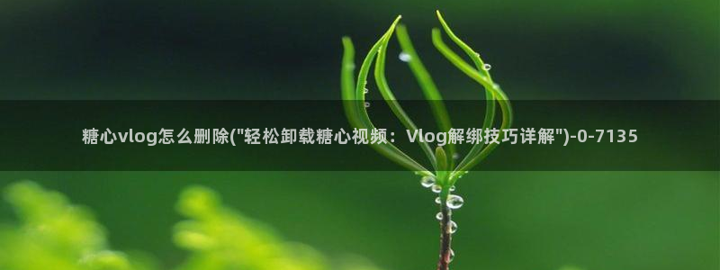 糖心vlog网址是多少：糖心vlog怎么删除(\